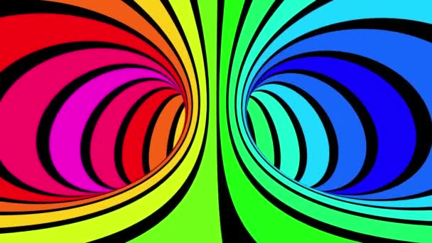 Loop Twisted Vertical Rotation Rainbow Running — Vídeos de Stock