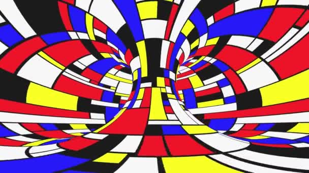 Twisted Rotation Mondrian Colors — Stock Video