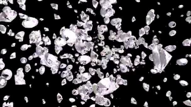 Loop Chaotic Shiny Diamonds — Stock video