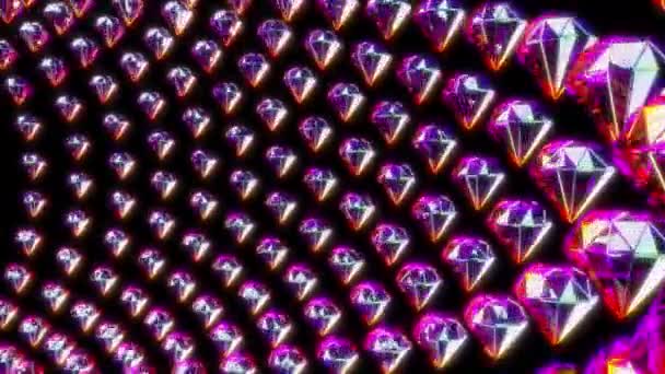 Pattern Sparkling Diamonds Swirling — стоковое видео