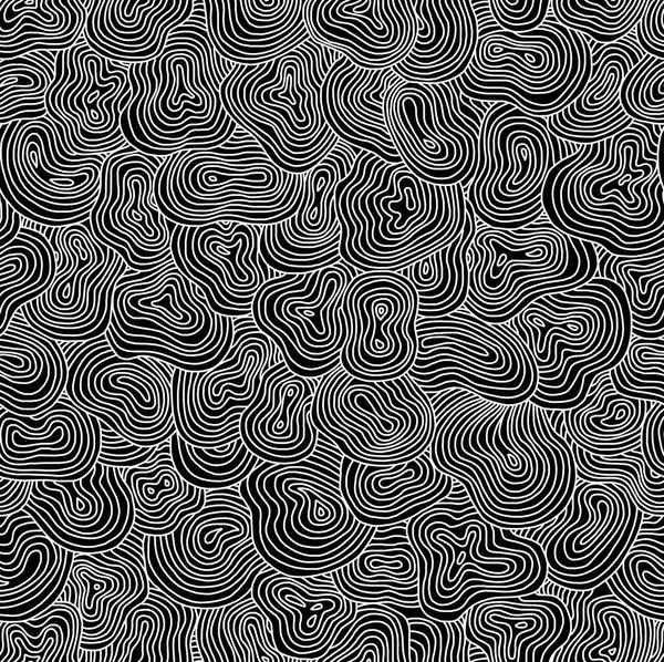 Черно Белый Рисунок Черном Фоне Каракули Абстрактный Дизайн Бесшовный Фон — стоковое фото