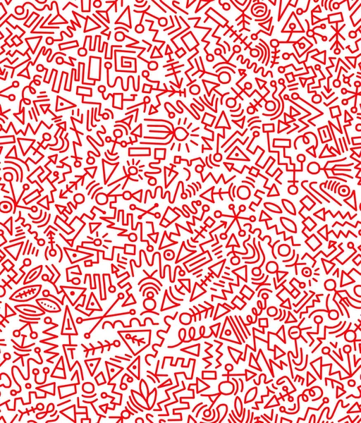 白地に赤線の抽象的なドア図面 シームレスなパターン — ストック写真