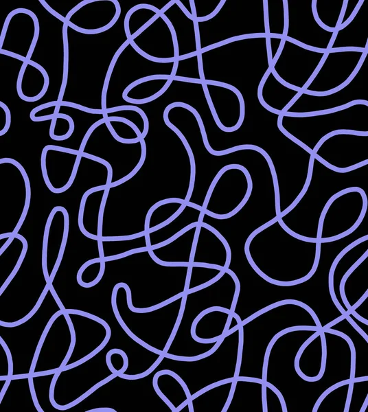 Abstrakte Zeichnung Mit Blauen Linien Auf Schwarzem Hintergrund Nahtloses Muster lizenzfreie Stockfotos