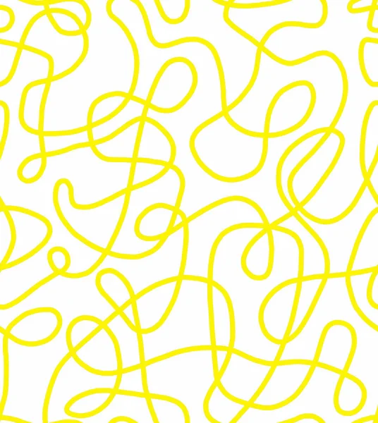 Abstract Doodle Tekening Met Gele Lijnen Een Witte Achtergrond Naadloos — Stockfoto
