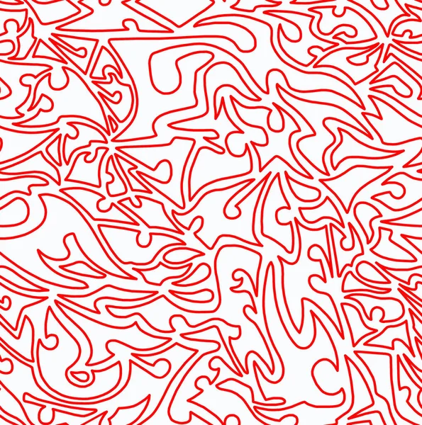 Desenho Abstrato Desenhado Com Linhas Vermelhas Sobre Fundo Branco Padrão — Fotografia de Stock