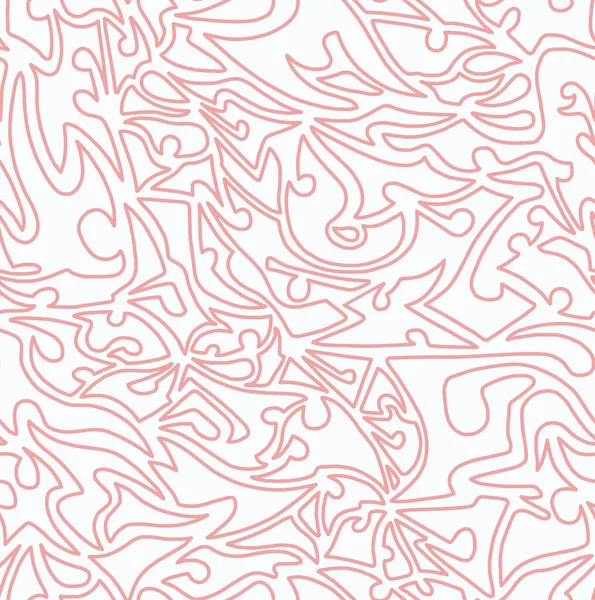 Dessin Abstrait Doodle Avec Des Lignes Rouges Sur Fond Blanc — Photo