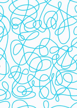 Beyaz arka planda mavi çizgileri olan soyut karalama. Kusursuz desen..