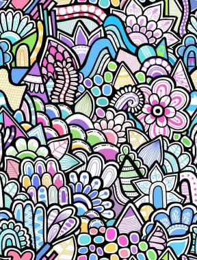 Floral pattern painted in bright colors,seamless pattern.