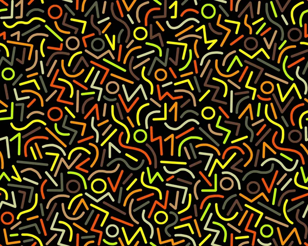 Абстрактный Рисунок Геометрических Фигур Оранжевыми Цветами Черном Фоне Ручная Работа — стоковое фото