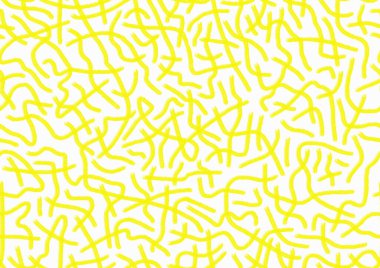 Soyut el - beyaz arkaplanda sarı çizgili özensiz çizimler. Kusursuz çizim.