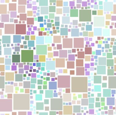 Beyaz arka planda çok renkli karelerin soyut el çizimi. Kusursuz desen..