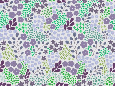 Beyaz bir arka planda parlak renklerle boyanmış el çizimi bir çiçek deseni. Kusursuz desen..