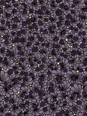 Mor tonlarda el çizimi bir çiçek deseni. Kusursuz desen..