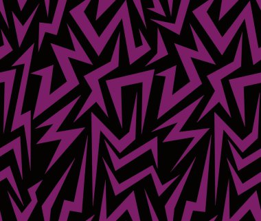 Siyah arkaplanda kırmızı üçgenlerin soyut çizimi. Kusursuz desen..