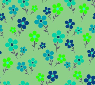 Parlak renklerden yapılmış el çizimi bir çiçek deseni. Kusursuz desen..