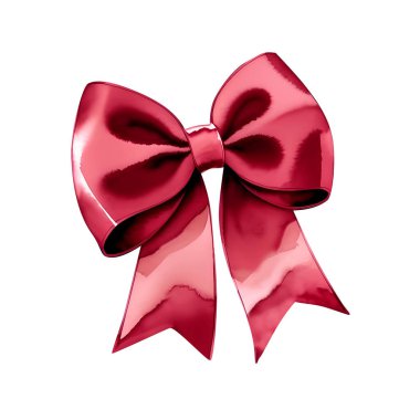 Suluboya pembe fiyonk. El boyası hediye yayı beyaz arka planda izole edilmiş. Parti ya da selamlayan nesne, yaratıcılığınız için selam verin..