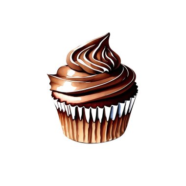 Suluboya kek. Sevgililer Günü tatlıları. Çikolatalı kek, lezzetli kekleri çikolata kırıntılarıyla süslemek..