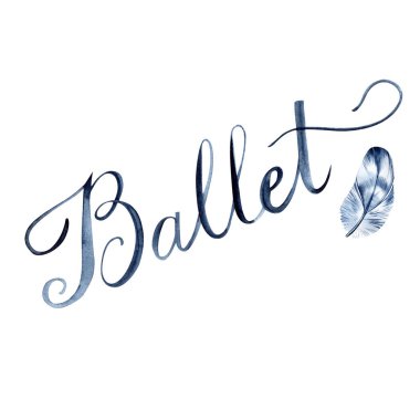 Bale logosu. Tüylü suluboya kelime. Beyaz arkaplanda izole edilmiş suluboya çizimi