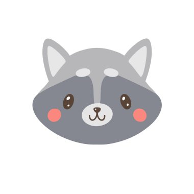 Rakun şirin portre poster logosu çocukların oda dekorasyonu çocuk odası dekoru.