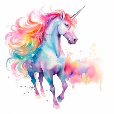 Uunicorn in rainbow colors, fantasy, isolated on white background. clipart