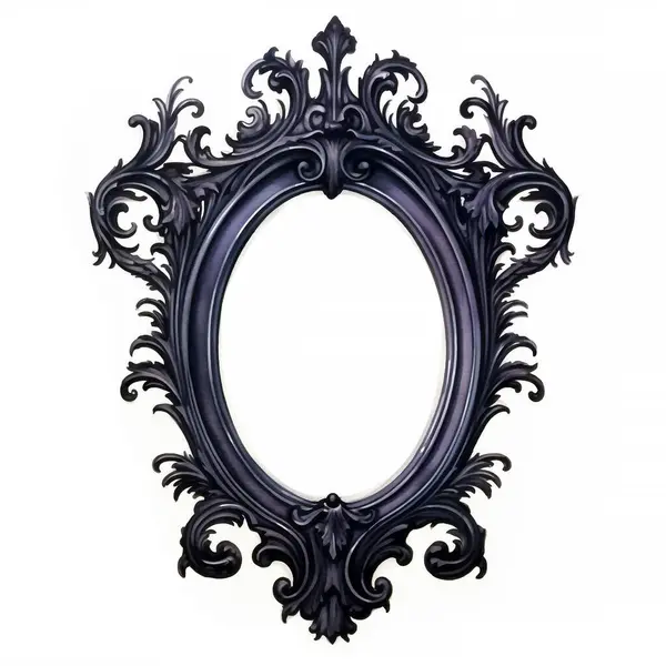 Viktorya dönemine ait gotik çerçeve koyu suluboya çizimi. Davetiye veya kart tasarımı