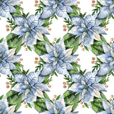 Suluboya Noel süsleri, dutlar. Kış dijital kağıdı..