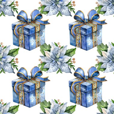 Suluboya Noel süsleri, dutlar. Kış dijital kağıdı..