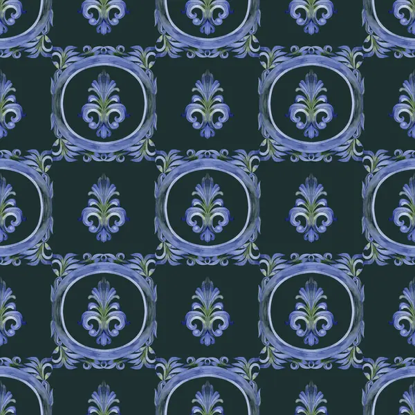Abstract grunge retro antique frame fabric seamless pattern Vintage wallpaper background