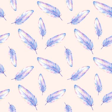 Suluboya tüysüz desen mavi ve mor renklerde. Arka plan olabilir, tekstil için örnek mesela. Pijama ya da çarşaf için.