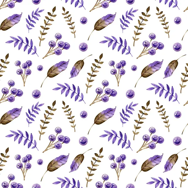 Watercolor purple floral Seamless pattern design. Modern, farmhouse, eclectic. Vintage style watercolor flower pattern