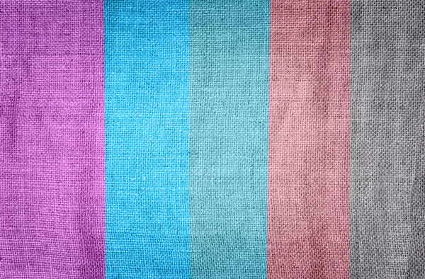 5개의 색깔에서 완전한 다채로운 자주색 파란색 파란색 분홍색 줄무늬와 버랩에서 로열티 프리 스톡 이미지