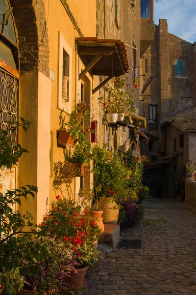 Veduta Tipico Vicolo Castelnuovo Porto Borgo Medievale Bello Del Lazio — Foto Stock
