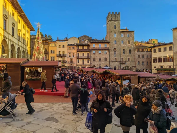 Arezzo Italy Νοεμβριου 2022 Προβολή Της Κεντρικής Πλατείας Του Arezzo — Φωτογραφία Αρχείου