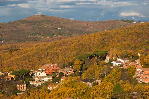 Vista Panorámica Desde Rocca Papa Lazio Italia Durante Temporada Otoño —  Fotos de Stock