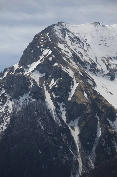 Άποψη Της Κορυφής Του Διάσημου Monte Vettore Στο Εθνικό Πάρκο — Φωτογραφία Αρχείου