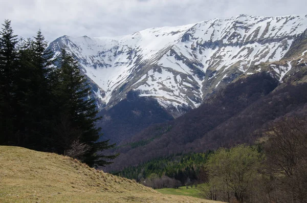 Typical apennines landscape in the spring season in the Marche region, Italy