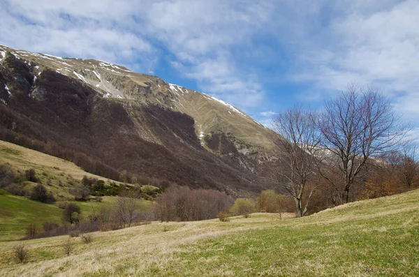 春天美丽的山谷 意大利蔚蓝的天空 — 图库照片