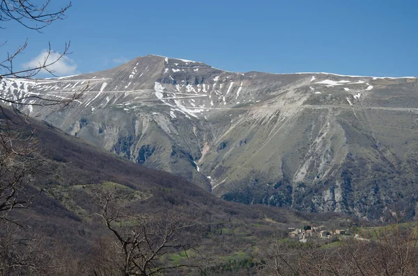 Vista Panorâmica Cume Monte Sibilla Rico Lendas Magia Parque Nacional — Fotografia de Stock