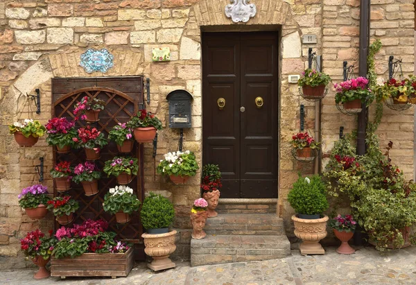 Spello Italy April 2023 Деталь Типових Дверей Стародавнього Села Шпелло — стокове фото