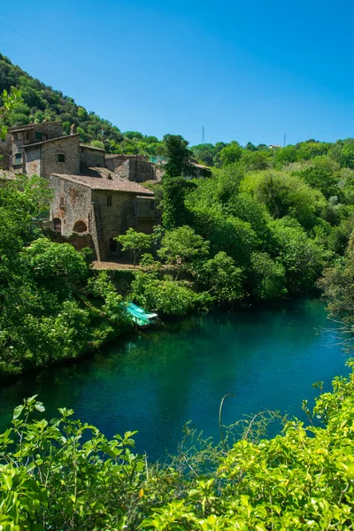 Talya Nın Umbria Bölgesindeki Nera Nehri Üzerindeki Stifone Köyünün Muhteşem — Stok fotoğraf