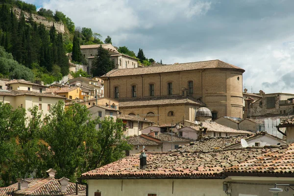Panoramautsikt Över Den Historiska Stadskärnan Fossombrone Stad Marche Regionen Italien — Stockfoto