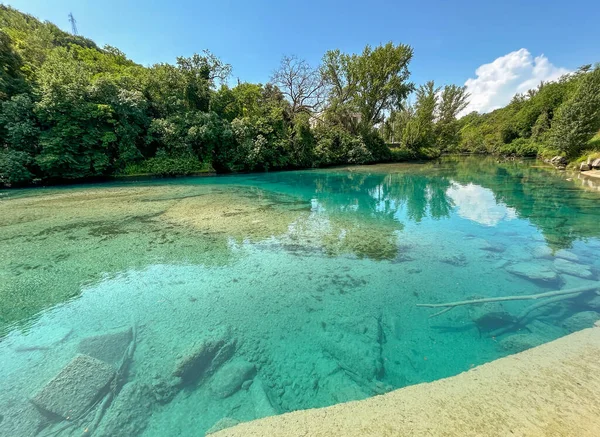 Widok Krystalicznej Wody Mole Narni Rzeki Nera Umbrii Włochy — Zdjęcie stockowe