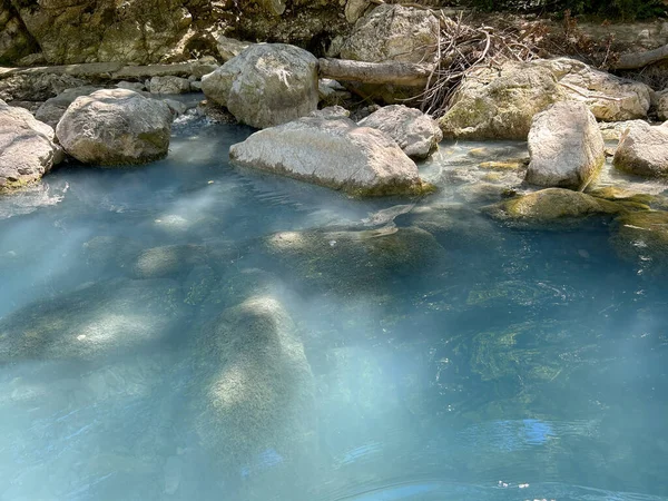 Close Sulfur Water River Sentino Marche Region Italy — Stock Photo, Image
