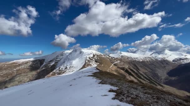 Panoramic View Sibillini Mountains Covered Snow Winter Season Marche Region — Stock Video