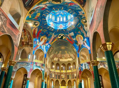 View of the interior of the Basilica of Santa Rita da Cascia, Cascia, Perugia, Italy clipart