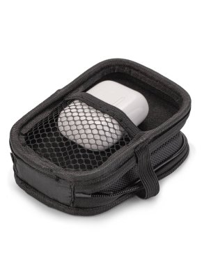 Taşınabilir şarj aleti, kulaklık ve aksesuarların depolanması ve taşınması için fermuarlı su geçirmez kumaşla dolu uygun ve kompakt bir çanta.