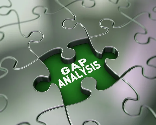 Render Puzzle Gap Hole Word Gap Analysis Rechtenvrije Stockafbeeldingen