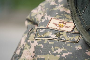 Almaty, Kazakistan - 04.14.2022: Askeri birliğin çizgileri