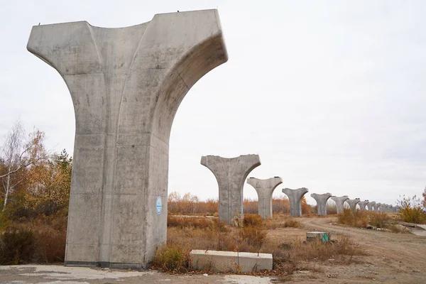 Astana Καζακστάν 2022 Κατασκευές Για Την Κατασκευή Ελαφρών Σιδηροδρομικών Μεταφορών — Φωτογραφία Αρχείου