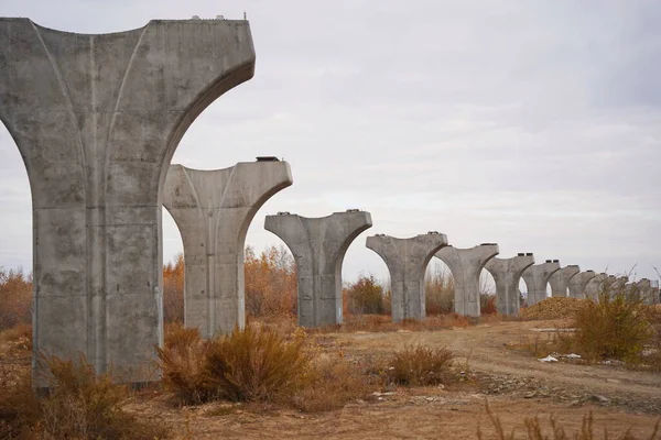 Astana Cazaquistão 2022 Estruturas Para Construção Transporte Ferroviário Ligeiro Lrt — Fotografia de Stock